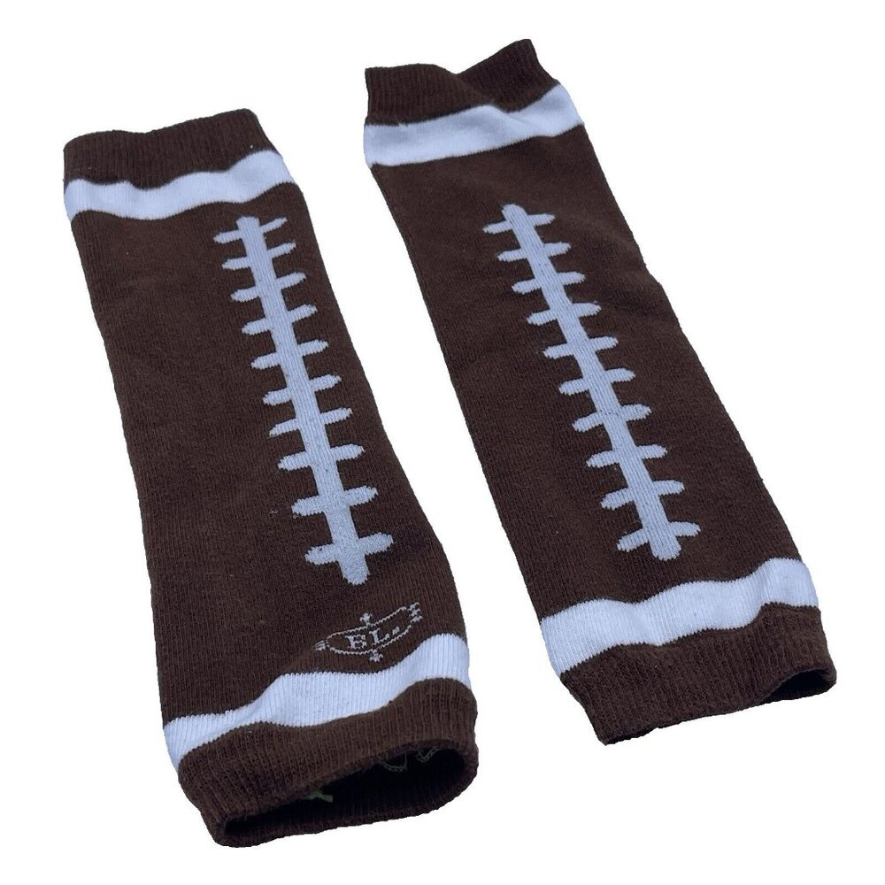 Baby Legs Football Leg Warmers Infant Toddler One Size Brown Crawling Brown Whit